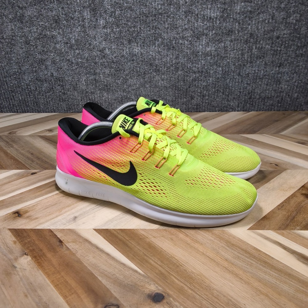 Nike Free RN Unlimited Olympic Collection Shoes‎ Pink Yellow Men's Size 10.5